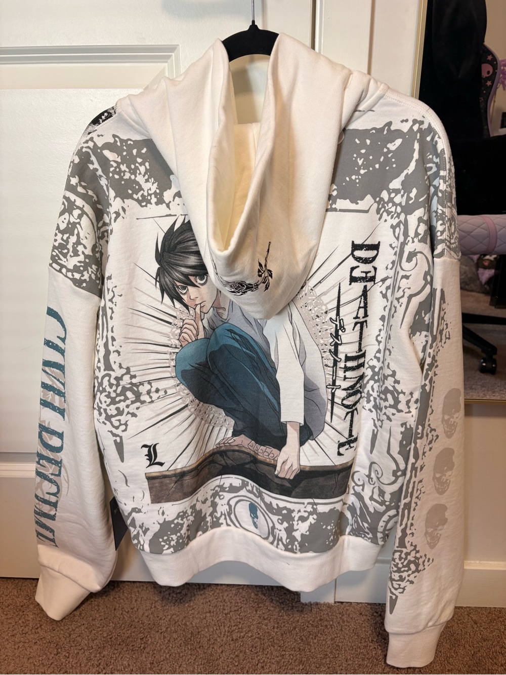 NWT Civil Regime Death Note L Hoodie White Blue Large